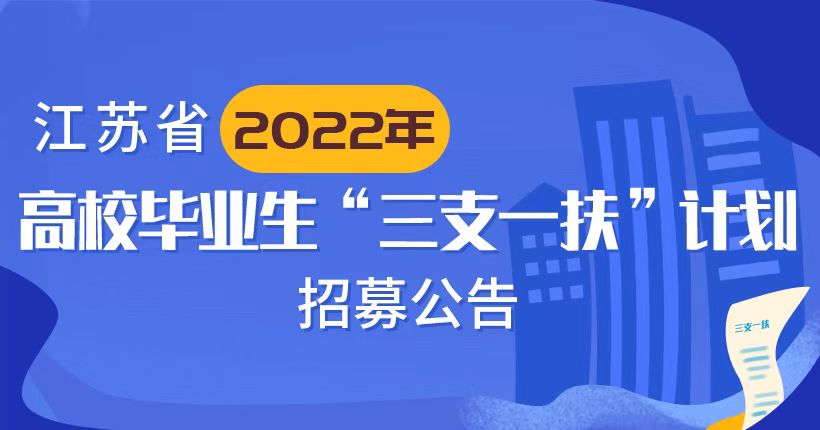 江苏省2022年高校毕业生“三支一扶”计划招募公告